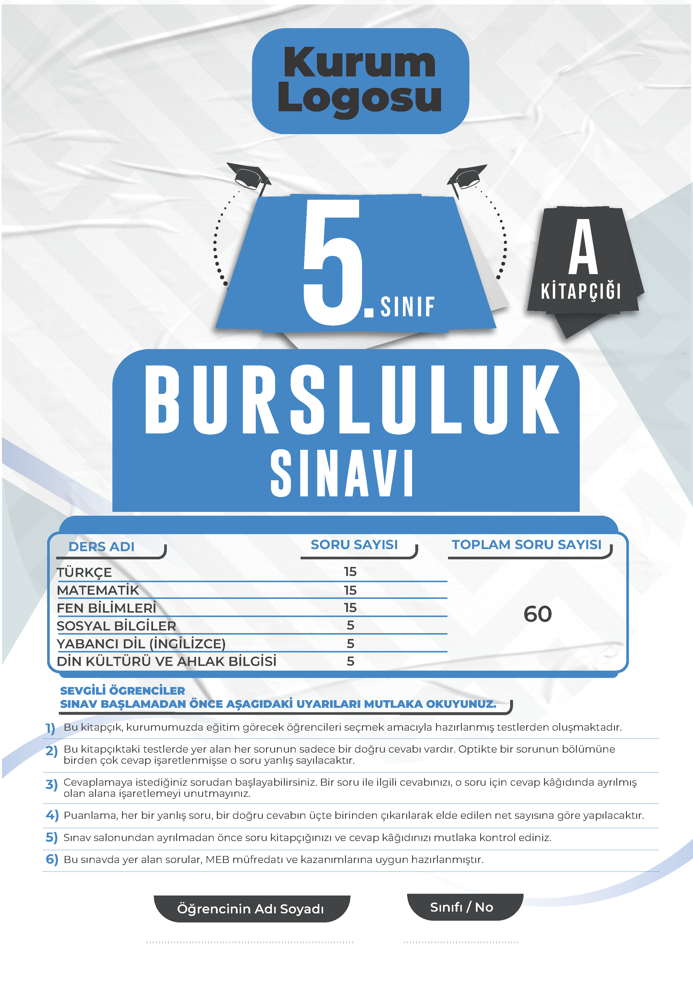 5. Sınıf Mavi Seri Bursluluk Sınavı